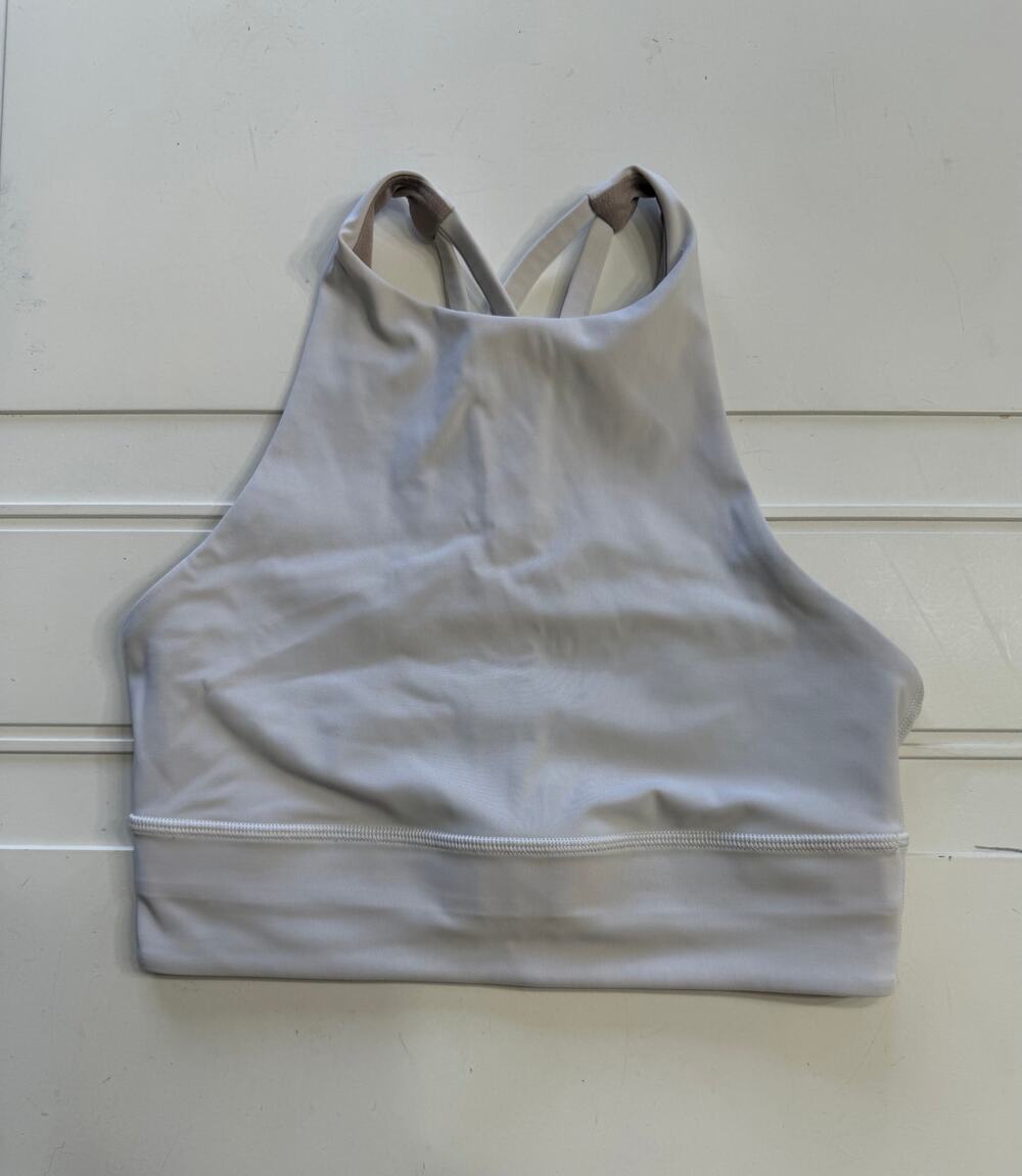 Lululemon Womens Sz 6 White Crop Top Yoga Activewear Sports Bra Strappy